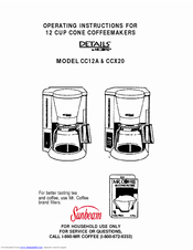 Mr. coffee CC12A Manuals | ManualsLib