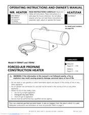 Mr. Heater HEATSTAR 170FAVT Operating Instructions And Owner's Manual