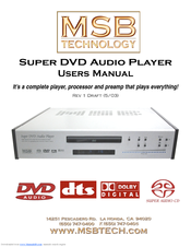 MSB Technology DVD Audio Player User Manual