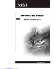 MSi IM-945GSE SERIES MS-9830 User Manual