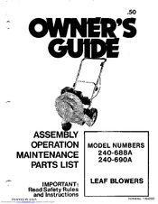 MTD 240-690A Owner's Manual