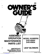 MTD 240-688A Owner's Manual