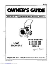 MTD 240695 Owner's Manual