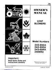 MTD 243-694A Owner's Manual