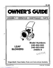 MTD 249-693-000 Owner's Manual