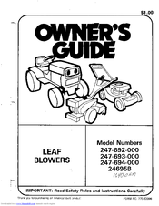 MTD 247-694-000 Owner's Manual
