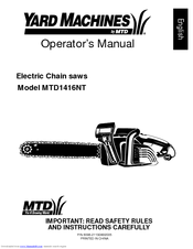 Yard Machines MTD1416NT Operator's Manual