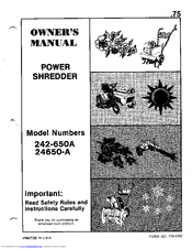 Mtd 242-650A Owner's Manual