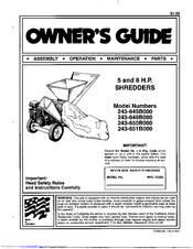 Mtd 243-645B000 Owner's Manual