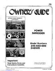 MTD 24650S Owner's Manual