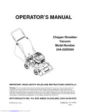 MTD 24A-020D000 Operator's Manual