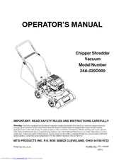Mtd 24A-020D000 Operator's Manual