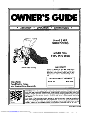 MTD 645C thru 650C Owner's Manual