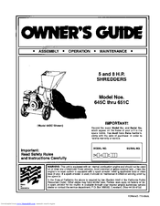 Mtd 645C thru 651C Owner's Manual