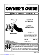 MTD 645C thru 650C Owner's Manual