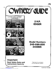 MTD 24596S Owner's Manual