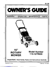 MTD 110-127R000 Owner's Manual