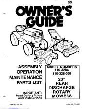 MTD 110-328A Owner's Manual
