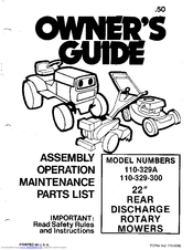 MTD 110-329-300 Owner's Manual