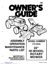 MTD 110-530A Owner's Manual