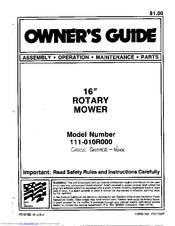 MTD 111-010R000 Owner's Manual