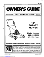 MTD 111-020R000 Owner's Manual