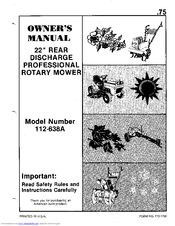 MTD 112-638A Owner's Manual