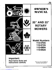 MTD 113-080A Owner's Manual