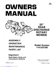 MTD 114-333-000 Owner's Manual