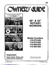 MTD 115-083-000 Owner's Manual