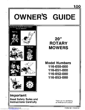 MTD 116-052-000 Owner's Manual