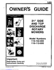 MTD 116-102-000 Owner's Manual