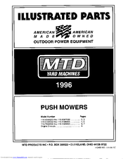 MTD Yard Machines 738 Series Illustrated Parts List