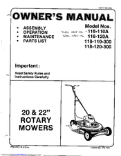 MTD 118-110A Owner's Manual