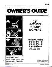 MTD 118-508R000 Owner's Manual