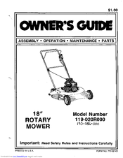 MTD 119-020R000 Owner's Manual