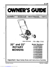 MTD 050R Owner's Manual