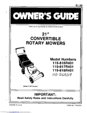 MTD 816R Owner's Manual