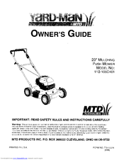 Yard-Man 11B-106C401 Owner's Manual