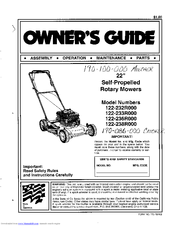 MTD 122-238R000 Owner's Manual