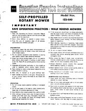 MTD 122-550 Operating/Service Instructions Manual