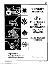MTD 123-332A Owner's Manual