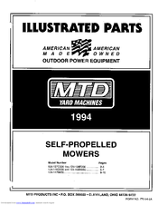 MTD Yard Machines 124-138F000 Illustrate Parts List