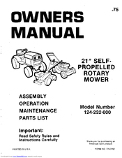 MTD 124-232-000 Owner's Manual