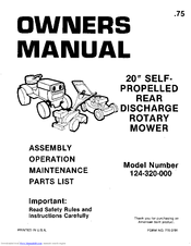 MTD 124-320-000 Owner's Manual