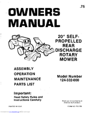 MTD 124-332-000 Owner's Manual