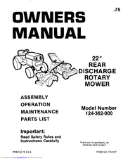 MTD 124-362-000 Owner's Manual