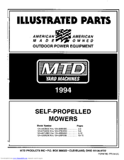 MTD 475 Illustrated Parts List