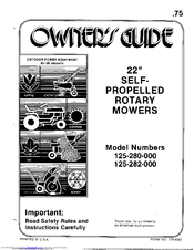 MTD 125-282-000 Owner's Manual