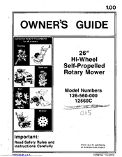 MTD 12560C Owner's Manual